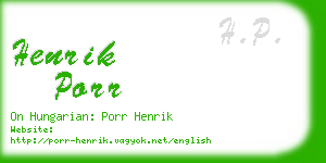 henrik porr business card